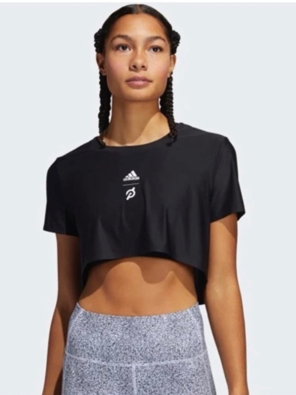 Adidas x Peleton Cropped Short Sleeve L Black